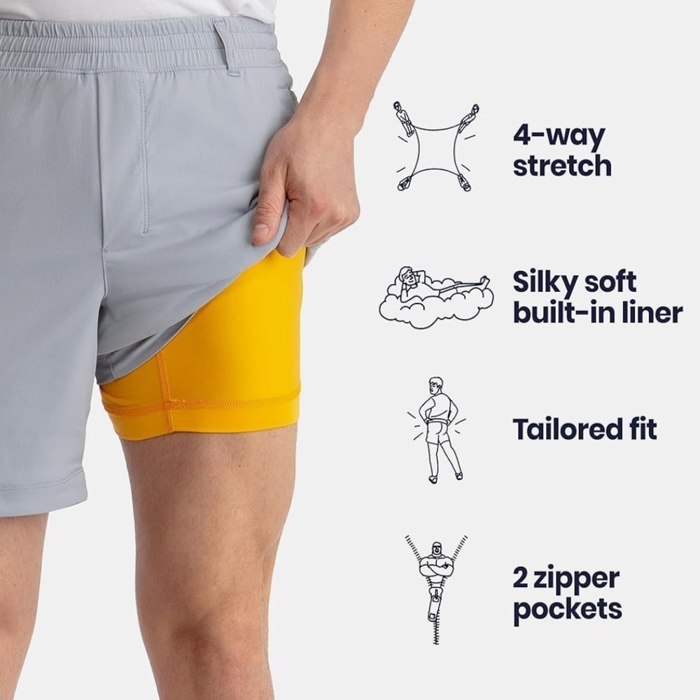 MEN’S Birddogs Light Gray Shorts - Picture 4 of 8